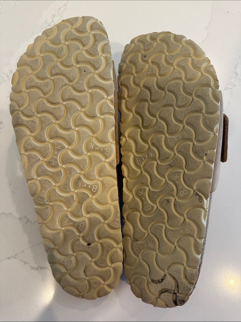 Birkenstock Madrid Big Buckle Cognac Gold Slide Sandals Leather 40 Narrow - Picture 7 of 10